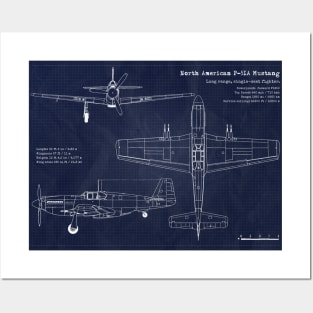 Blueprint P51 Mustang Posters and Art